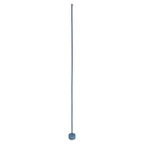 A slim blue Clérachic floor lamp strip stands almost upright from a round blue base on a plain white backdrop.