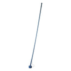 A slim grey-blue Clérachic floor lamp strip leans to a round blue base on a plain white backdrop, its cord trailing.