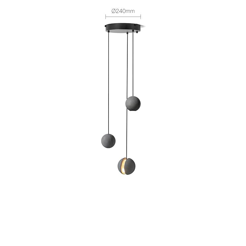 Clérachic pendant light dimension drawing, 2 of 4, every measurement marked in centimetres and inches.