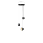 Clérachic pendant light dimension drawing, 2 of 4, every measurement marked in centimetres and inches.