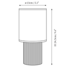 Dimension drawing of this Clérachic table lamp, with its height and width marked.