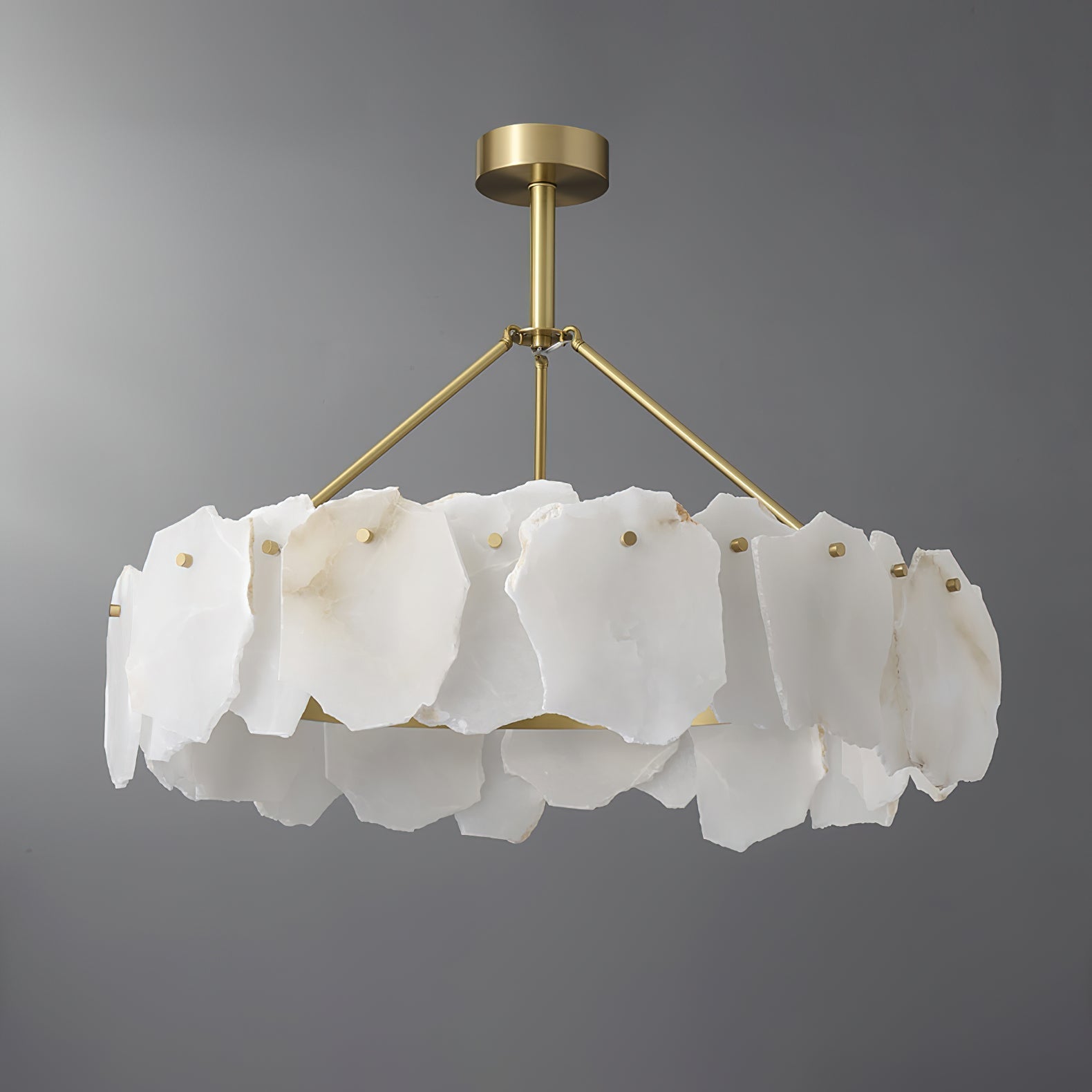 Clérachic Cryon on a grey studio backdrop, the raw-edged alabaster petals layered in two overlapping rows.