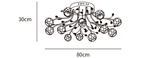 Dimension drawing of this Clérachic ceiling light in its larger size, with its height and width marked.