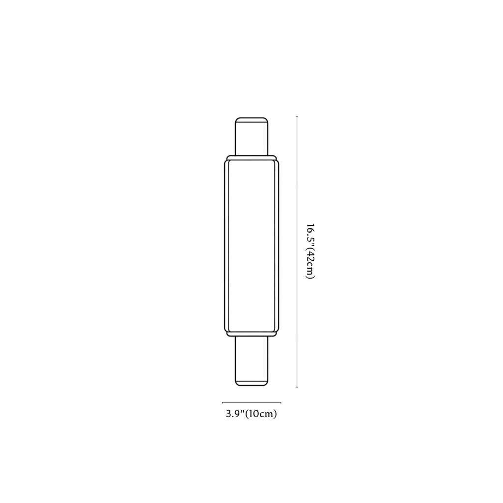 Clérachic wall light dimension drawing, 42 cm, every measurement marked in centimetres and inches.