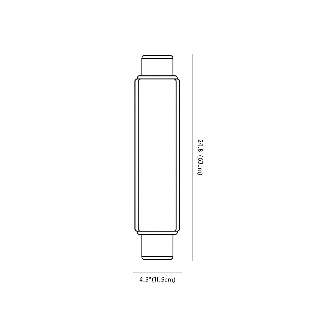 Clérachic wall light dimension drawing, 63 cm, every measurement marked in centimetres and inches.