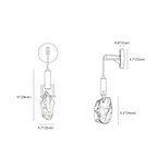 Clérachic wall sconce dimension drawing, every measurement marked in centimetres and inches.
