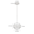 Clérachic pendant light dimension drawing, 17 × 12.5 cm, every measurement marked in centimetres and inches.
