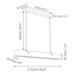 Dimension drawing of this Clérachic pendant, with its length, width, height and drop marked.