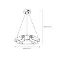 Dimension drawing of the smallest Clérachic Delia chandelier at 60 cm across and 120 cm from the ceiling.