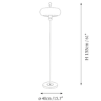 Dimension drawing of this Clérachic floor lamp, with its 155 cm height and 40 cm base diameter marked.