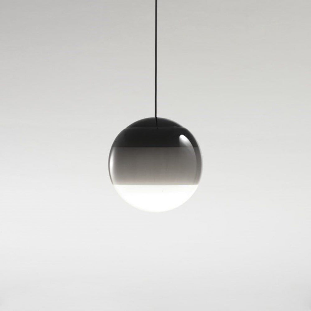 Clérachic dipped gradient glass pendant light in smoked graphite, the tint softening into an opal white lower half.