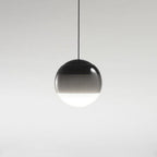 Clérachic dipped gradient glass pendant light in smoked graphite, the tint softening into an opal white lower half.