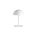 White dome table lamp from Clérachic with a matching white stem and round base, cut out on a white background.