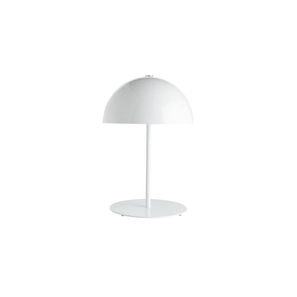 White dome table lamp from Clérachic with a matching white stem and round base, cut out on a white background.