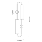 Dimension drawing of this Clérachic wall light, with its height, width and wall plate size marked.