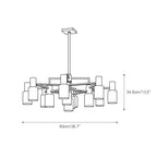 Clérachic chandelier dimension drawing marked 93 cm/36.7" across and 34.5 cm/13.5" high.