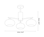 Dimension drawing of this Clérachic chandelier, with its height and width marked.