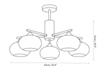 Dimension drawing of this Clérachic chandelier in a bolder line, with its height and width marked.