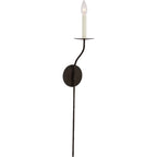 Clérachic's Eris wall lamp shown in a darker bronze finish, the same slender S-curve arm on white.
