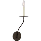 The Clérachic Eris wall lamp in its darker finish, a clear bulb visible atop the slim bronze-toned arm.