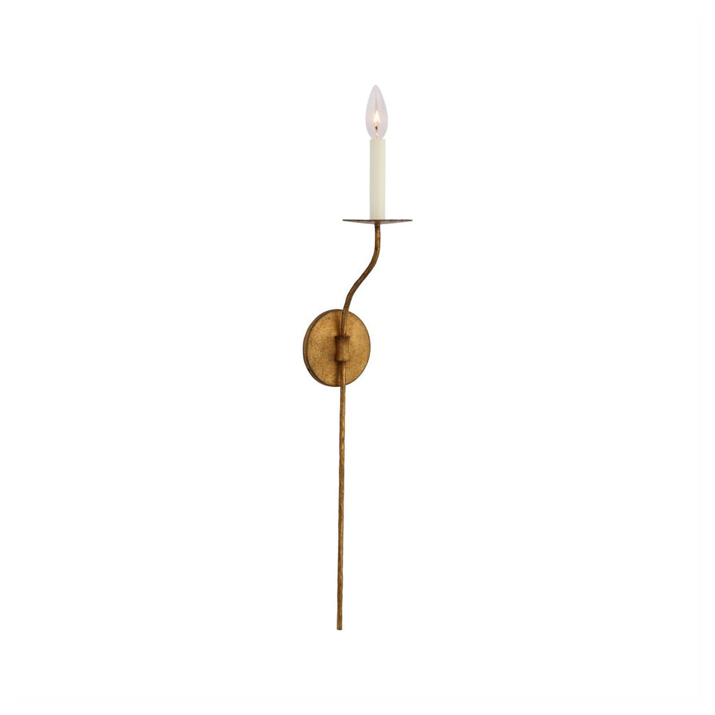 The Clérachic Eris wall lamp photographed again in brass, unlit, from a slightly different angle.