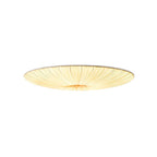 Clérachic pleated flush light on a white backdrop, lit, showing the folds drawn into the centre.