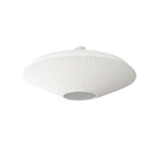 White Clérachic pleated ceiling light with a short mounting stem and a grey central panel, on a white background.