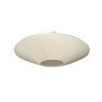 Ivory Clérachic pleated ceiling light with a short stem and a pale central panel, on a white background.