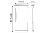 Clérachic pendant light dimension drawing, 1 of 10, every measurement marked in centimetres.