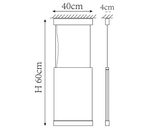 Clérachic pendant light dimension drawing, 2 of 10, every measurement marked in centimetres.