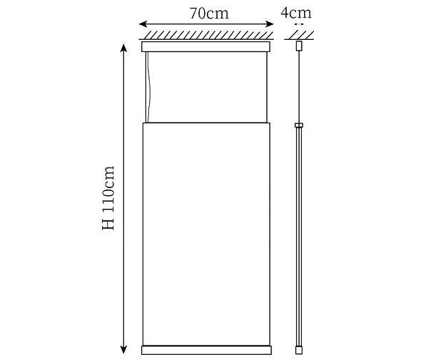 Clérachic pendant light dimension drawing, 7 of 10, every measurement marked in centimetres.