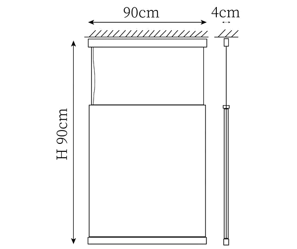 Clérachic pendant light dimension drawing, 9 of 10, every measurement marked in centimetres.