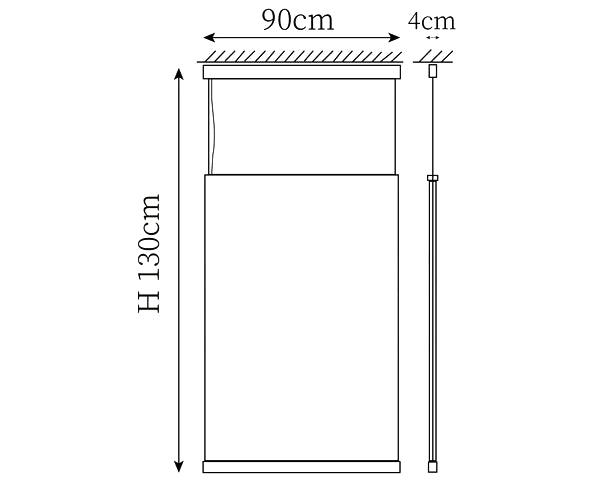 Clérachic pendant light dimension drawing, 10 of 10, every measurement marked in centimetres.