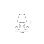 Clérachic table lamp dimension drawing, 1 of 5, every measurement marked in centimetres and inches.