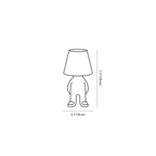 Clérachic table lamp dimension drawing, 2, every measurement marked in centimetres and inches.