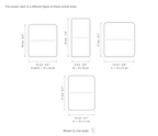 Technical dimension drawing of the Clérachic Figurine Table Lamp for Bedside, Gold, Touch Dimming, 19 cm in all 4 sizes — A and D at 14 × 16 cm (5.5 × 6.3″), B at 9 × 19 cm (3.5 × 7.5″), C at 15 × 17 cm (5.9 × 6.7″), E at 13 × 17 cm (5.1 × 6.7″), drawn to one scale.