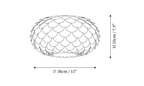 Dimension drawing of this Clérachic ceiling light, with its height and width marked.