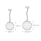 Clérachic dimension drawing giving the two pendant sizes, 28cm/11 inch and 35cm/13.8 inch globes.