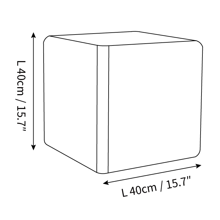 Clérachic floor lamp dimension drawing, 3 of 3, every measurement marked in centimetres and inches.