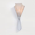 Clérachic Florent wall sconce on white, fanned alabaster panels above a polished nickel base.