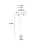 Clérachic ceiling light dimension drawing, 33 cm, every measurement marked in centimetres and inches.