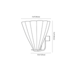 Clérachic wall light dimension drawing, every measurement marked in centimetres and inches.