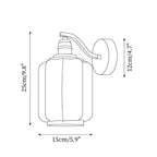 Dimension drawing for the Clérachic Fluted White Glass Wall Sconce, 25 cm / 9.8″ tall, 15 cm / 5.9″ wide, 12 cm / 4.7″ projection.