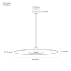 Clérachic pendant light dimension drawing, 50 cm, every measurement marked in centimetres and inches.