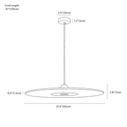 Clérachic pendant light dimension drawing, 60 cm, every measurement marked in centimetres and inches.