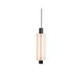 A black-fitted single-head Clérachic pendant with a frosted white shade, on a plain white backdrop.