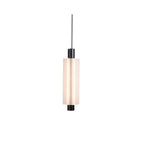 A black-fitted single-head Clérachic pendant with a frosted white shade, on a plain white backdrop.