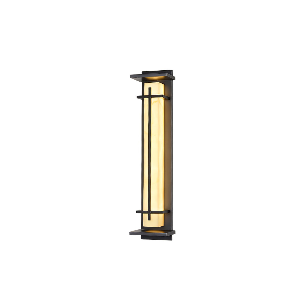 A smaller Clérachic wall light, lit warm with the glow tinted along one side, floating on a white backdrop.
