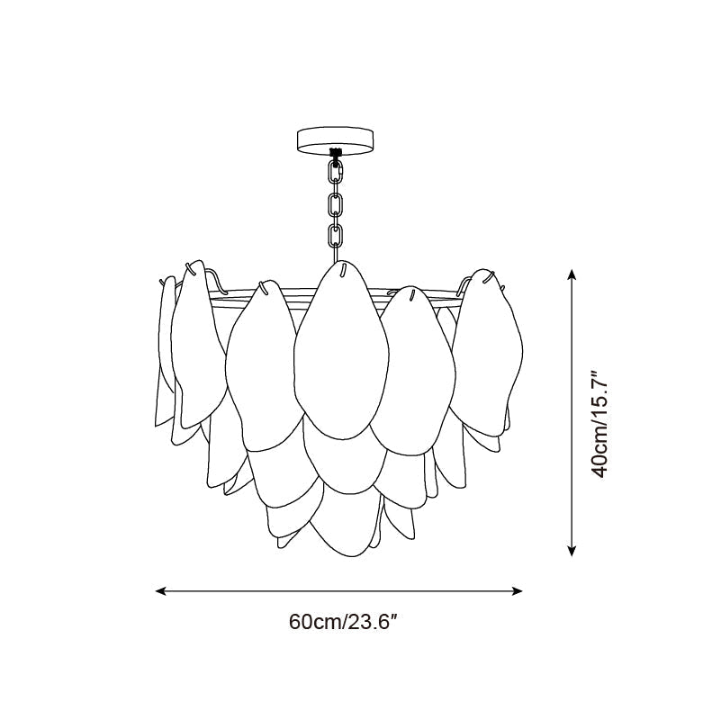 Clérachic wireframe diagram of the Medium size: 60cm/23.6" wide by 40cm/15.7" tall.
