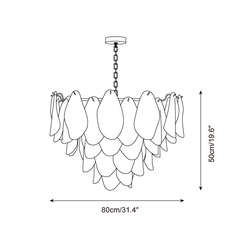 The Clérachic wireframe diagram of the Large size: 80cm/31.4" wide by 50cm/19.6" tall.
